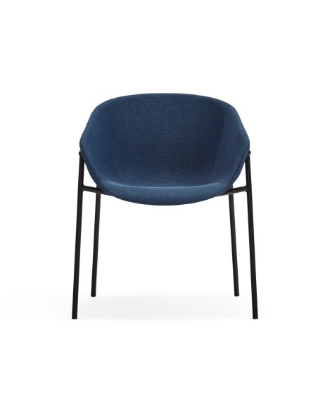 Teulat SILLA diseño HUG, AZUL OSCURO, metal negro