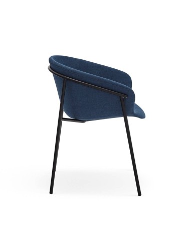 Teulat SILLA diseño HUG, AZUL OSCURO, metal negro