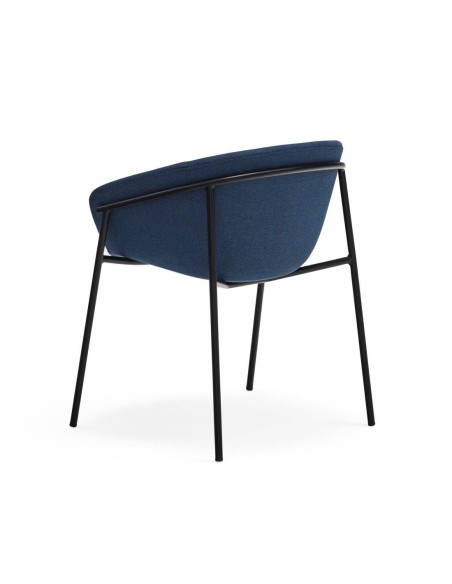 Teulat SILLA diseño HUG, AZUL OSCURO, metal negro