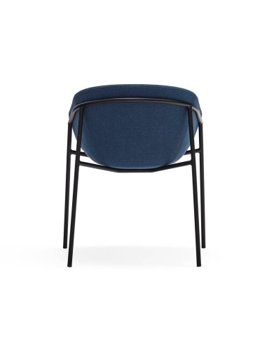 Teulat cadeira design HUG, azul escuro, metal preto