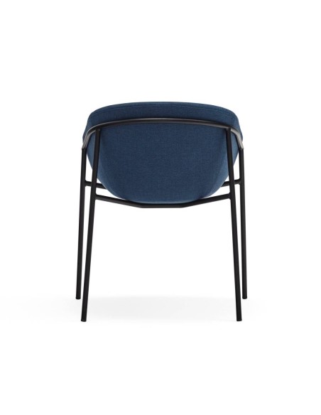 Teulat SILLA diseño HUG, AZUL OSCURO, metal negro