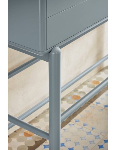 TEULAT Consola de diseño CORVO 120x35, gris perla, roble