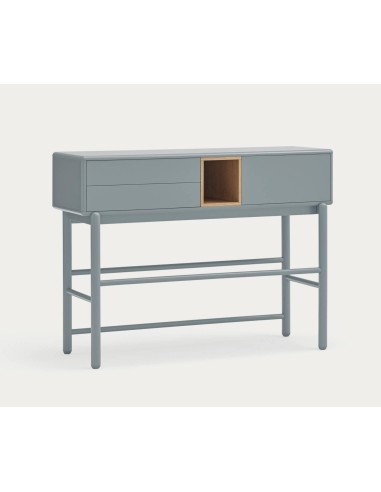 TEULAT Consola de diseño CORVO 120x35, gris perla, roble