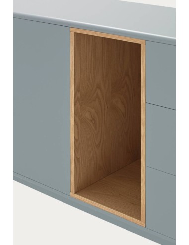 Teulat aparador de design CORVO 140x40, cinza pérola, Carvalho