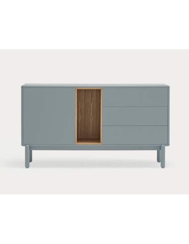 TEULAT aparador de diseño CORVO 140x40, gris perla, roble