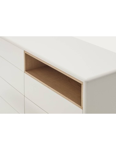 TEULAT confortável CORVO 120x40, 7 gavetas, creme