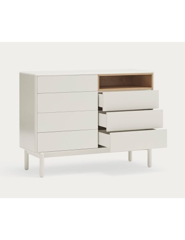 TEULAT confortável CORVO 120x40, 7 gavetas, creme