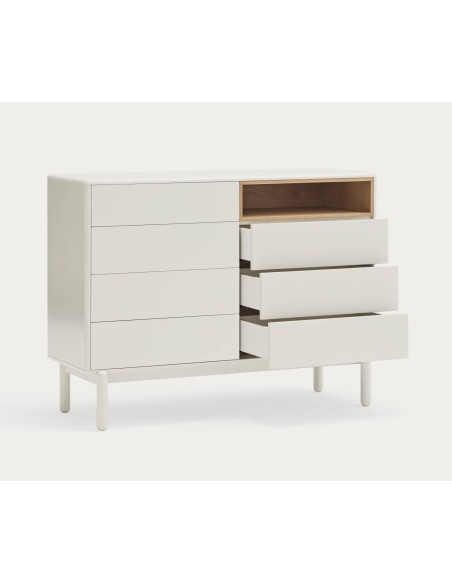 TEULAT confortável CORVO 120x40, 7 gavetas, creme