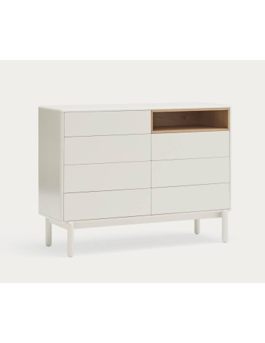 TEULAT CÓMODA CORVO 120x40, 7 CAJONES, CREMA