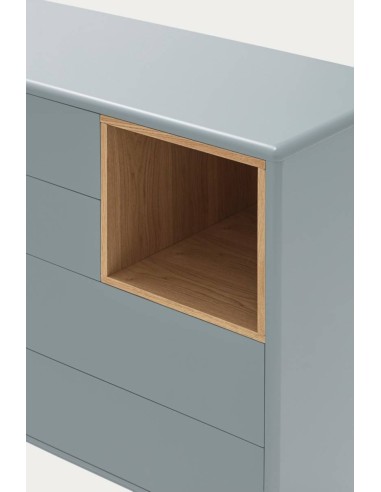 TEULAT COMODA CORVO 90x40, 4 cajones, GRIS PERLA