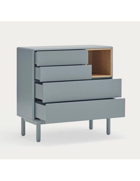 TEULAT COMODA CORVO 90x40, 4 cajones, GRIS PERLA