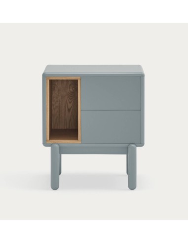 TEULAT mesa de cabeceira CORVO 48X35, cinza pérola, Carvalho