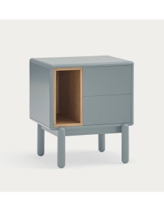 TEULAT mesa de cabeceira CORVO 48X35, cinza pérola, Carvalho