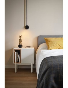 TEULAT mesa de cabeceira CORVO 48X35, creme, Carvalho 2