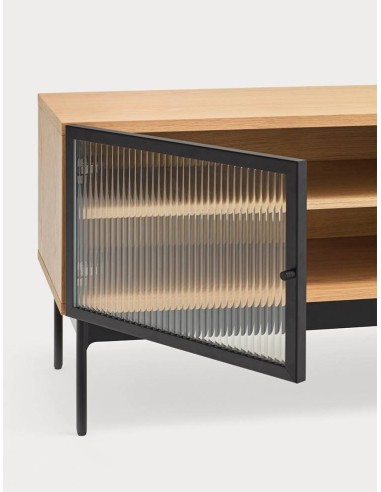 TEULAT MUEBLE TV BLUR 180X40, ROBLE, CRISTAL