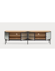 TEULAT MUEBLE TV BLUR 180X40, ROBLE, CRISTAL 2