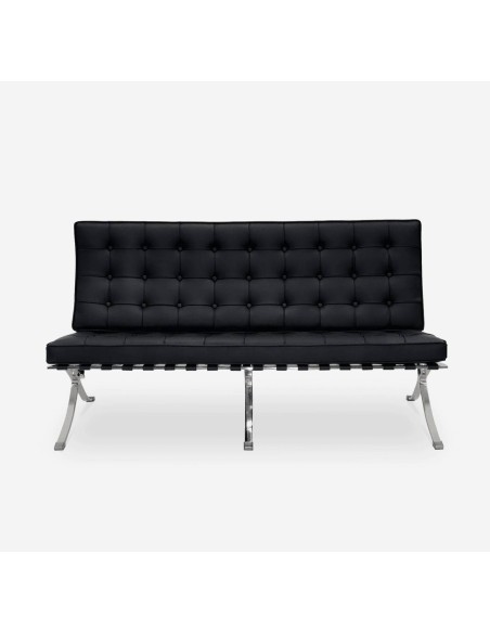 Sofa 2 plazas BARNA cuero sintetico negro Sofa 2 plazas BARNA cuero sintetico negro