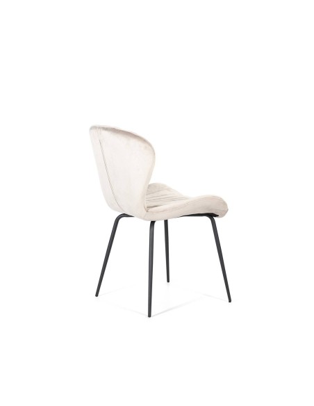 CADEIRA DE DESIGN METAL / VELUDO, CONCHA.