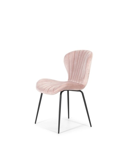 SILLA DE DISEÑO METAL/TERCIOPELO,CONCHA.