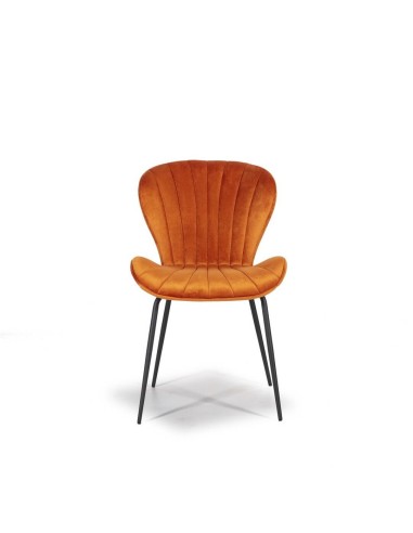 CADEIRA DE DESIGN METAL / VELUDO, CONCHA.