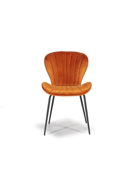 SILLA DE DISEÑO METAL/TERCIOPELO,CONCHA.