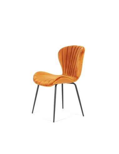 CADEIRA DE DESIGN METAL / VELUDO, CONCHA.