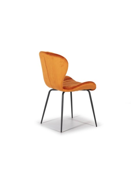 CADEIRA DE DESIGN METAL / VELUDO, CONCHA.
