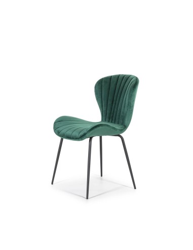 CADEIRA DE DESIGN METAL / VELUDO, CONCHA.