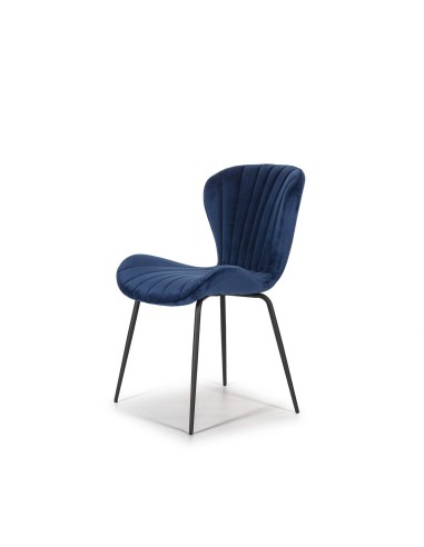 CADEIRA DE DESIGN METAL / VELUDO, CONCHA.