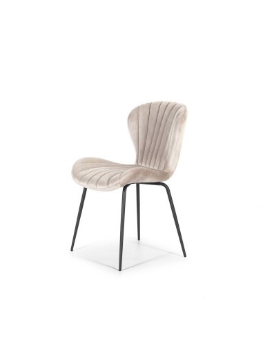 CADEIRA DE DESIGN METAL / VELUDO, CONCHA.