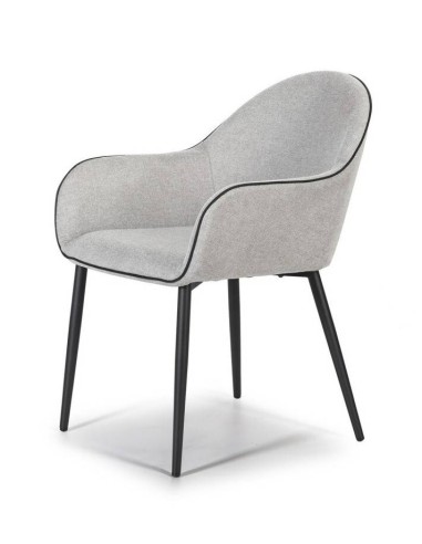 SILLA CON BRAZOS KONIE, tela, metal