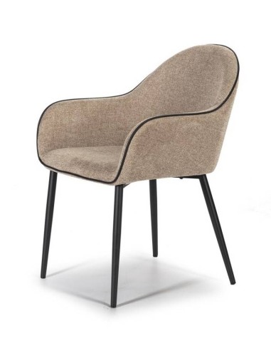 SILLA CON BRAZOS KONIE, tela, metal