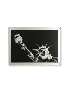 Imagem de espelho estátua liberdade 120x80, vidro facetado.