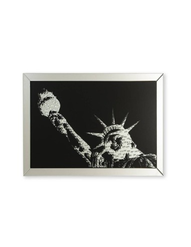 Cuadro de ESPEJO estatua libertad 120x80, cristal faceteado.