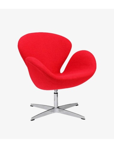 Sillón Swan Replica tela cashmere rojo, Jacobsen