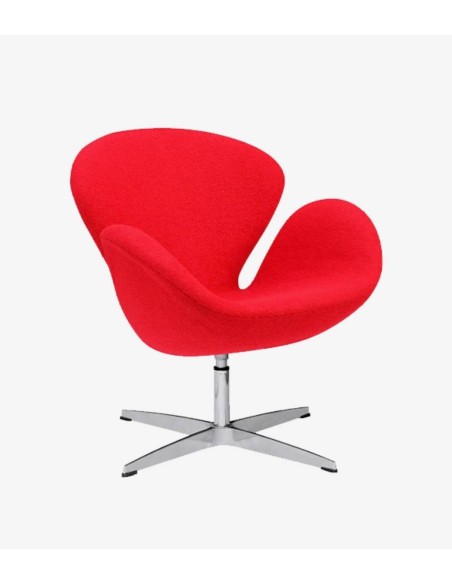 Poltrona Swan Replica Tecido cashmere vermelho, Jacobsen