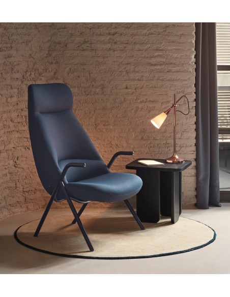 Teulat Poltrona de design DINS alta, tecido, metal
