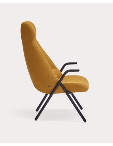 Teulat Sillón de diseño DINS alto, tela, metal