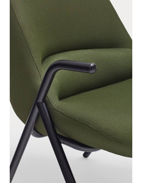 Teulat Sillón de diseño DINS alto, tela, metal