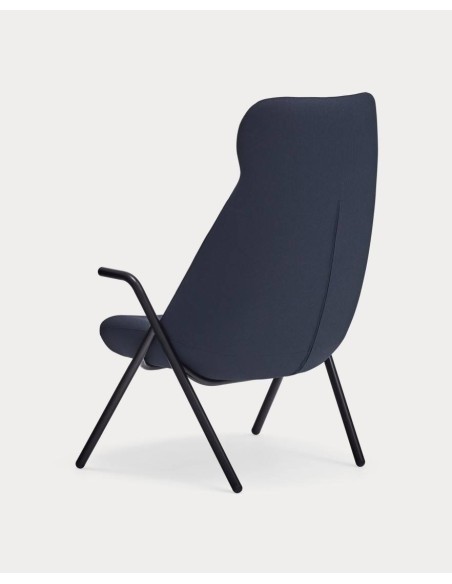 Teulat Sillón de diseño DINS alto, tela, metal