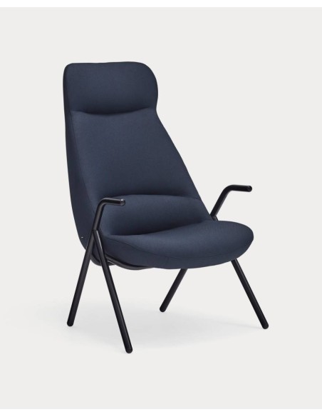 Teulat Sillón de diseño DINS alto, tela, metal