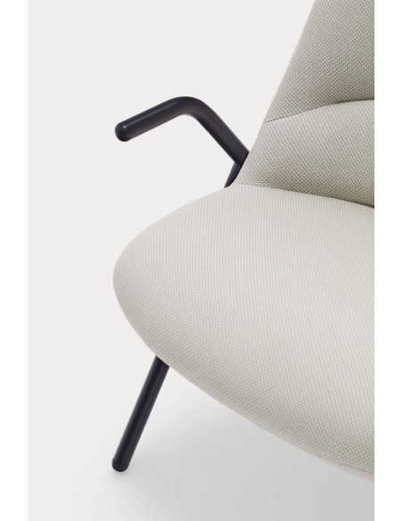 Teulat Sillón de diseño DINS alto, tela, metal