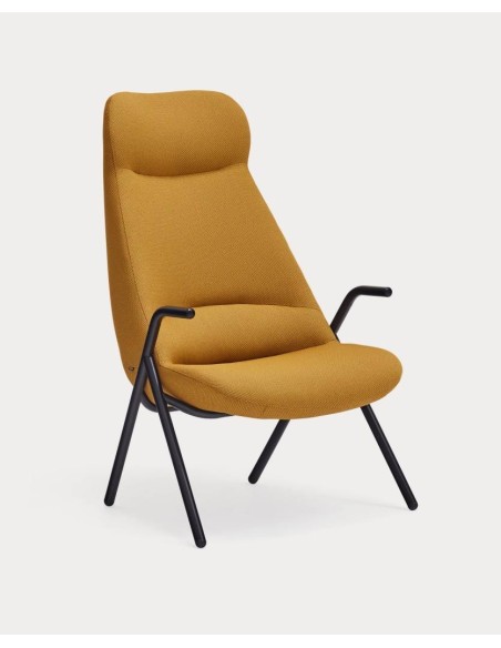 Teulat Sillón de diseño DINS alto, tela, metal