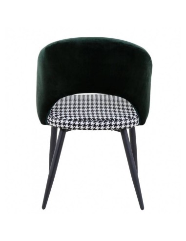 Silla Gael, mid Century, tapizado verde con pata de gallo