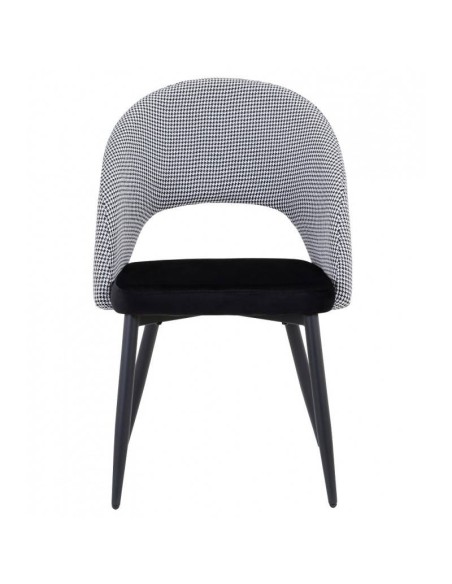 Cadeira Gael, Mid Century, estofados preto Houndstooth Cadeira Gael, Mid Century, estofados preto Houndstooth