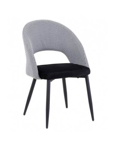 Silla Gael, mid Century, tapizado pata de gallo negro