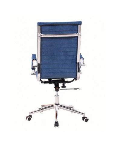 Sillón de oficina EAM, alto, gas, basculante profundo, tela azul