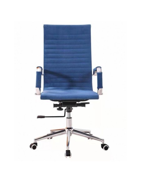 Poltrona de escritório EAM, alto, gás, braço oscilante profundo, tecido azul