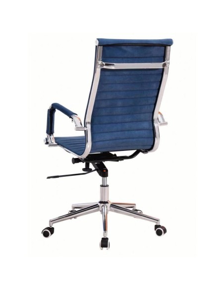 Sillón de oficina EAM, alto, gas, basculante profundo, tela azul Sillón de oficina EAM, alto, gas, basculante profundo, tela azul