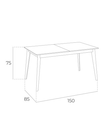 Anjo Cerdá mesa de jantar extensível nogueira 150 (200) x85